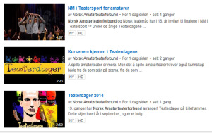 Teaterdag-minner på YouTube